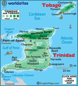 trinidad und tobago karte